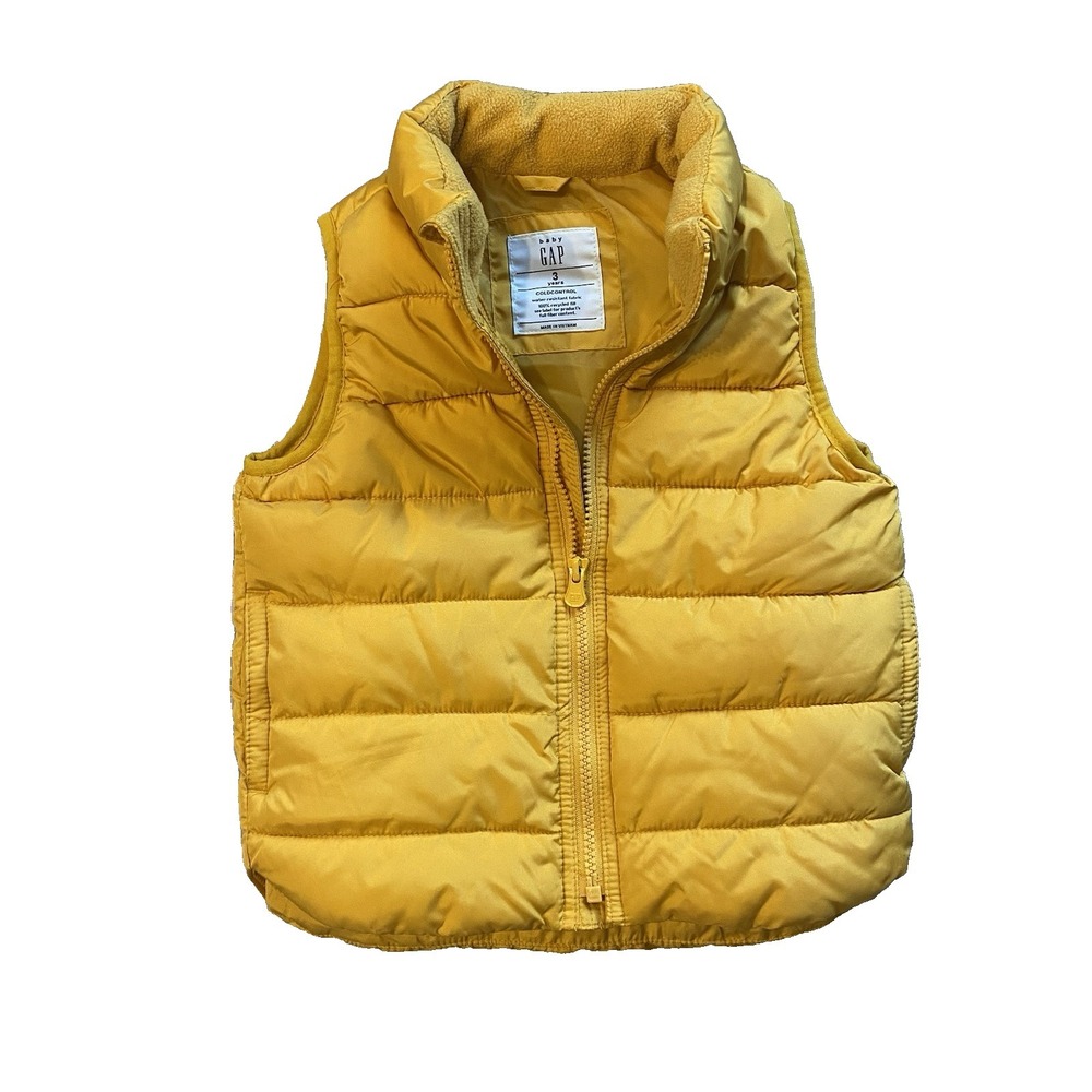 Baby Gap Unisex Puffer‎ Vest 3 Years Yellow Cold Control
